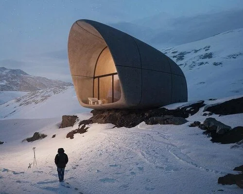 "Georgian Mountain Retreat: High-Altitude Cottage Rises Amidst Stunning Landscape"