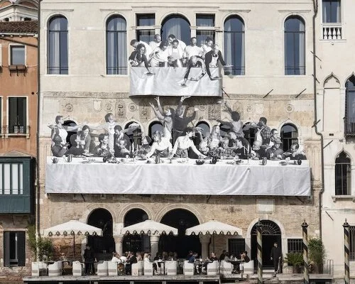 JR Unveils Monumental Tapestry of Community Unity in Venice